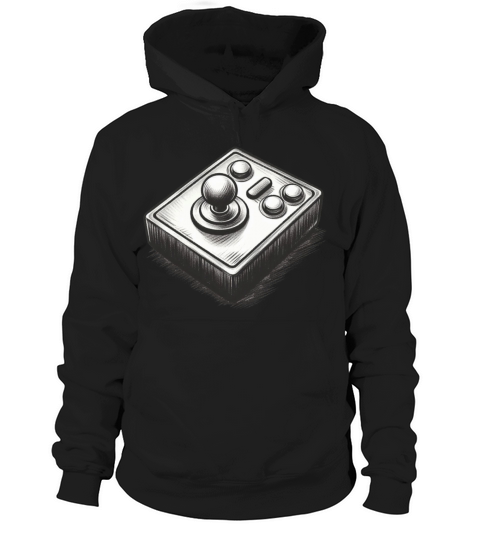 Gamer retro Joystick vintage charcoal gaming art 3 Hoodie Unisex