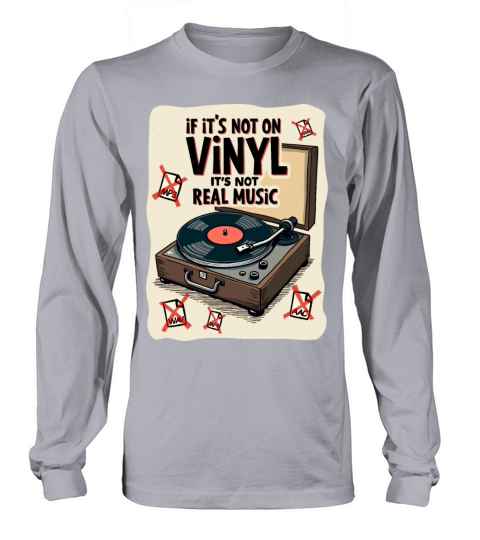 Retro Vinyl Record Player Design - Real Music for Long sleeved Unisex