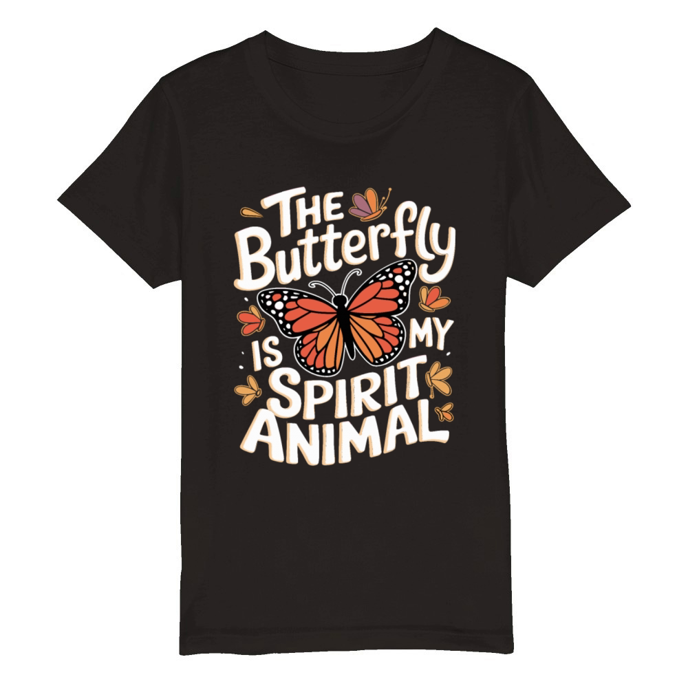 The Butterfly Is My Spirit Animal Organic Kids Crewneck T-shirt