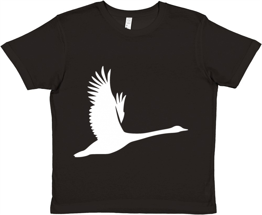 Flying Swan In Tattoo Style Premium Kids Crewneck T-shirt