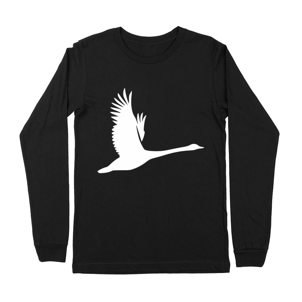 Flying Swan In Tattoo Style Premium Long Sleeve