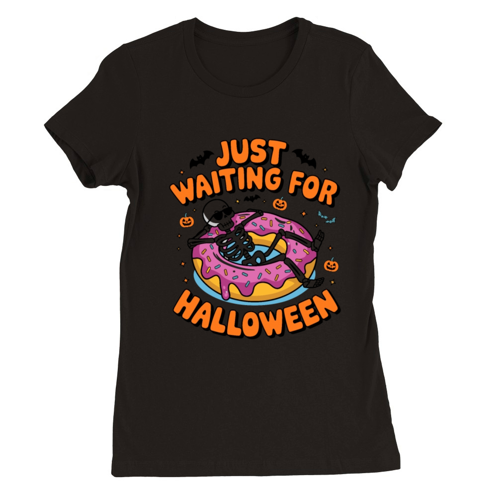 just waiting for halloween Premium Womens Crewneck T-shirt