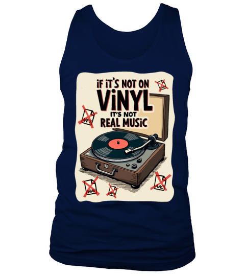 Retro Vinyl Record Player Design - Real Music for Tank Top Unisex