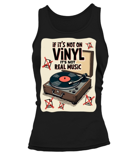 Retro Vinyl Record Player Design - Real Music for Tank top Woman