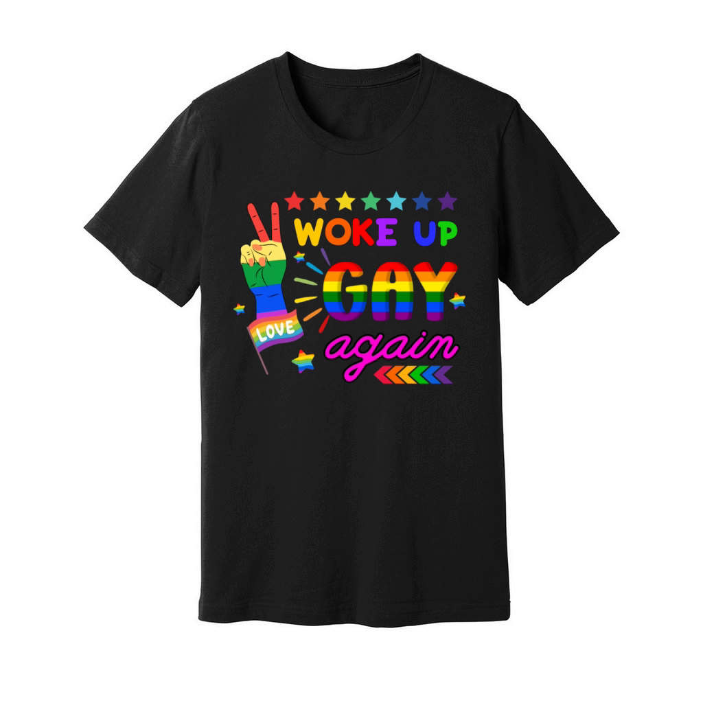 Woke Up Gay Again Unisex Jersey Tee