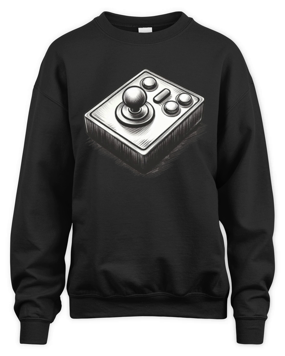 Gamer retro Joystick vintage charcoal gaming art 3 Unisex Premium Crewneck Sweatshirt
