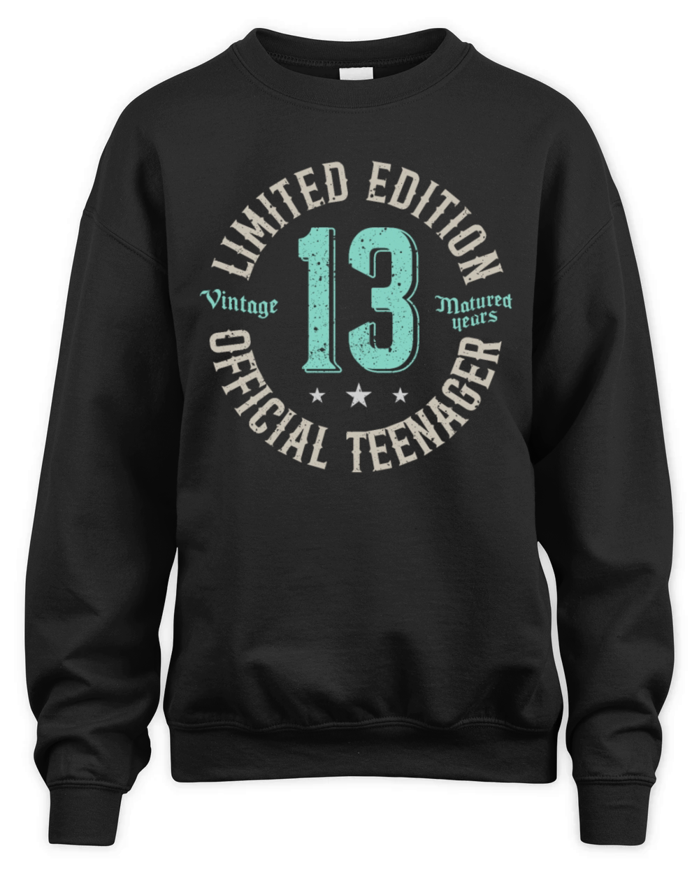 Vintage Official Teenager 13th Birthday Gifts 13 Unisex Premium Crewneck Sweatshirt