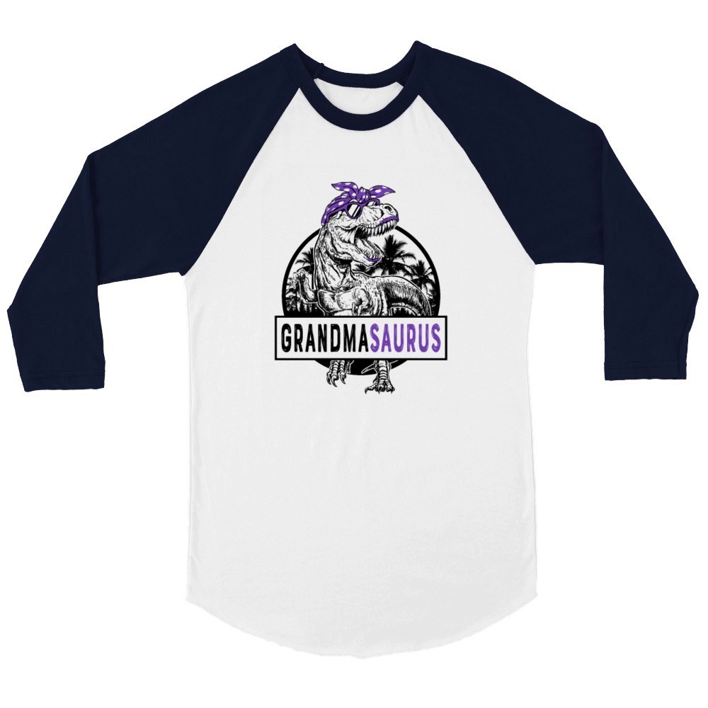 Grandmasaurus Fun Grandmasaurus Mothers Day 1WH6 Unisex ¾ sleeve Raglan T-shirt