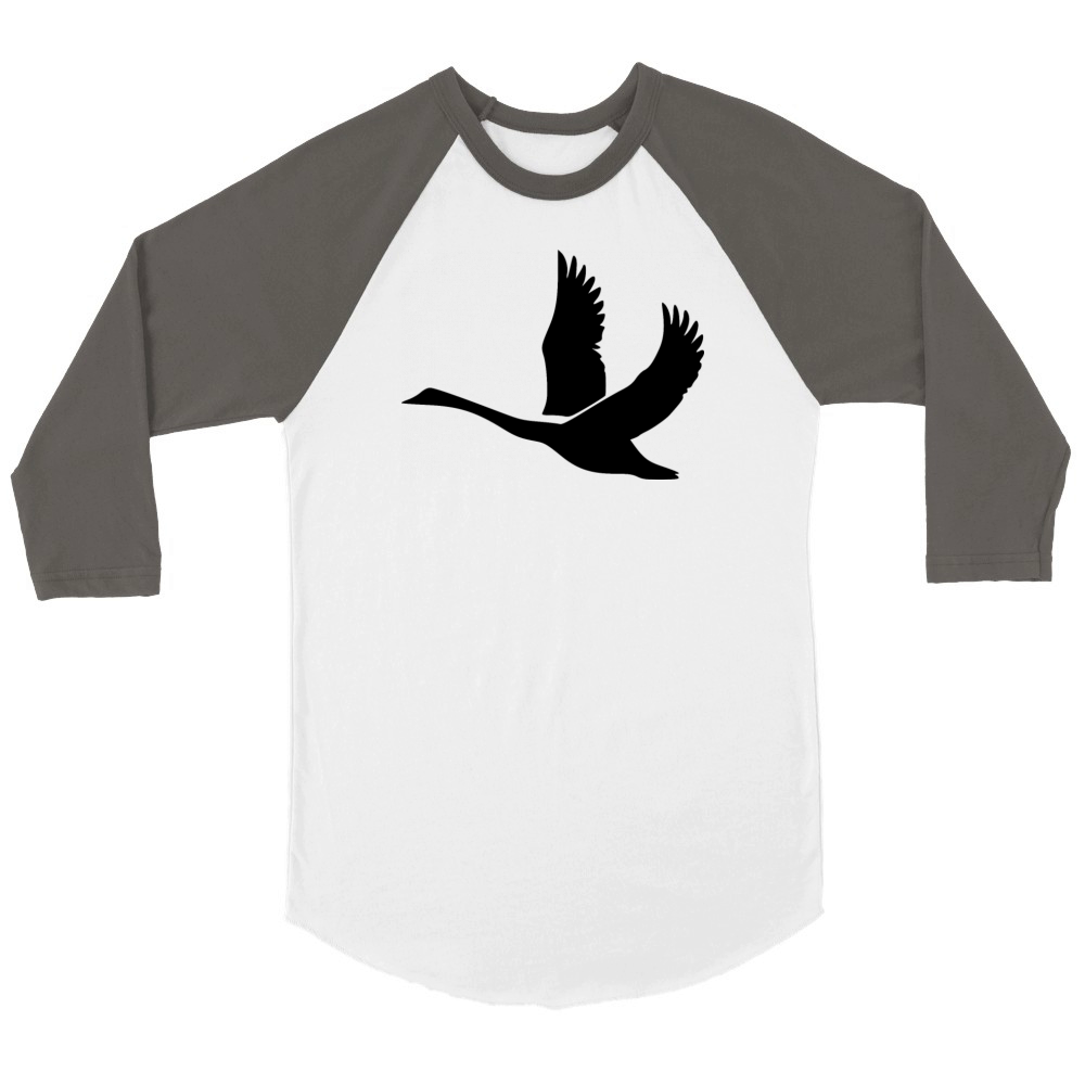 Swan With Mighty Wings Unisex ¾ sleeve Raglan T-shirt