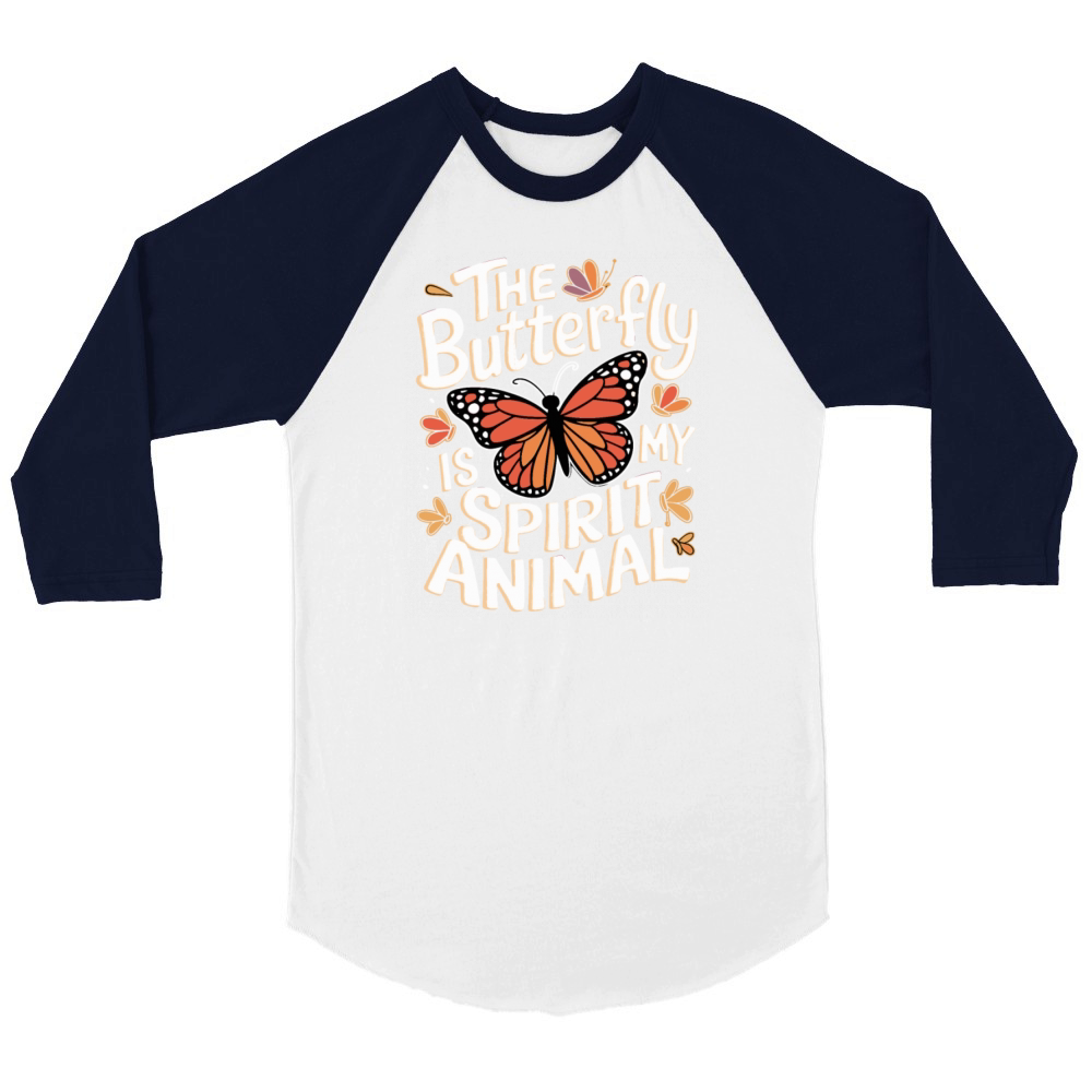 The Butterfly Is My Spirit Animal Unisex ¾ sleeve Raglan T-shirt