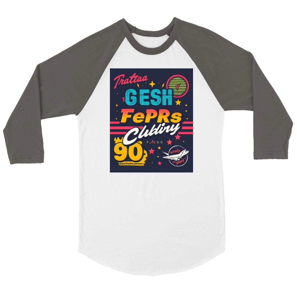 Vintage-inspired t-shirt design featuring retro Unisex ¾ sleeve Raglan T-shirt