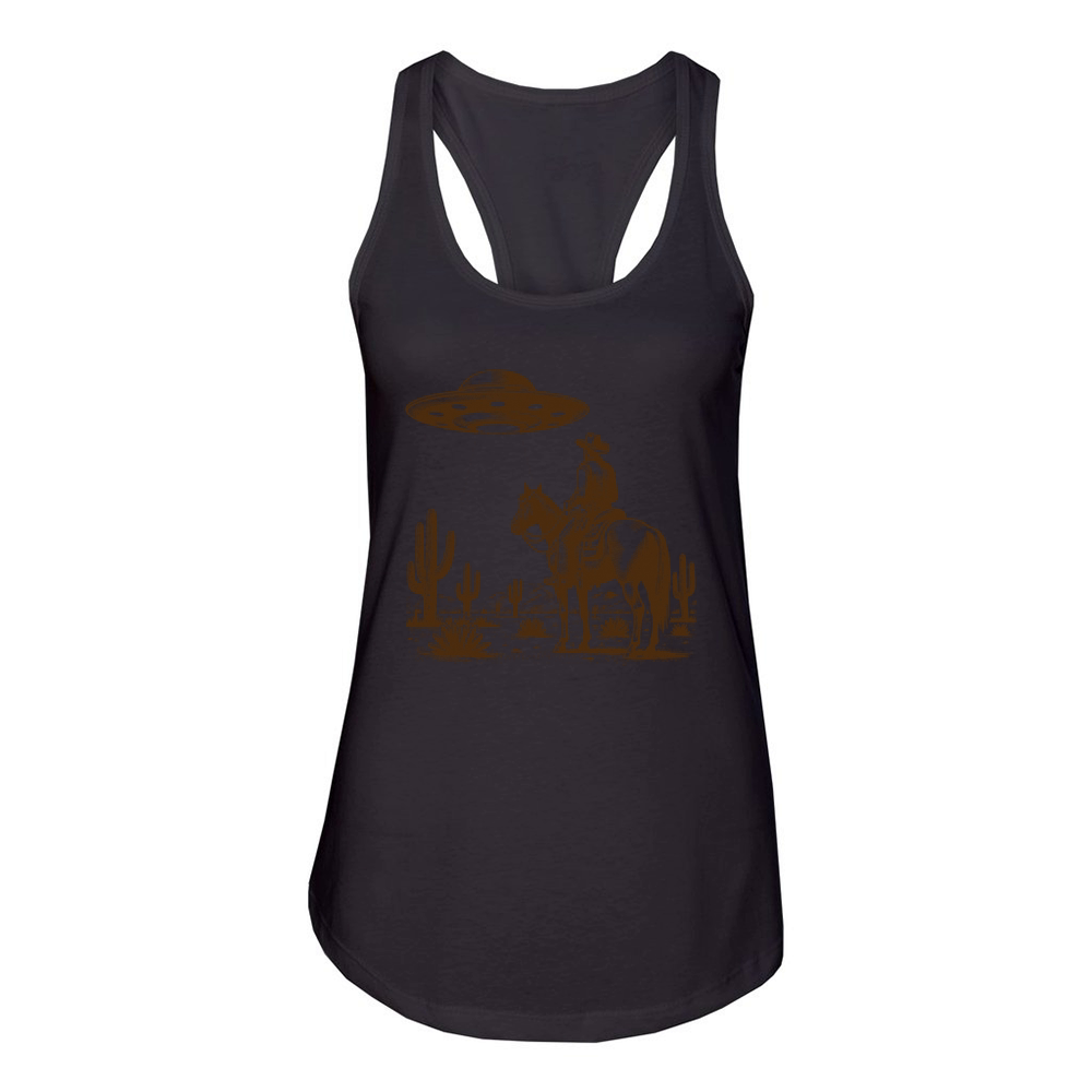 UFO Western Cowboy Women's Racerback Tank