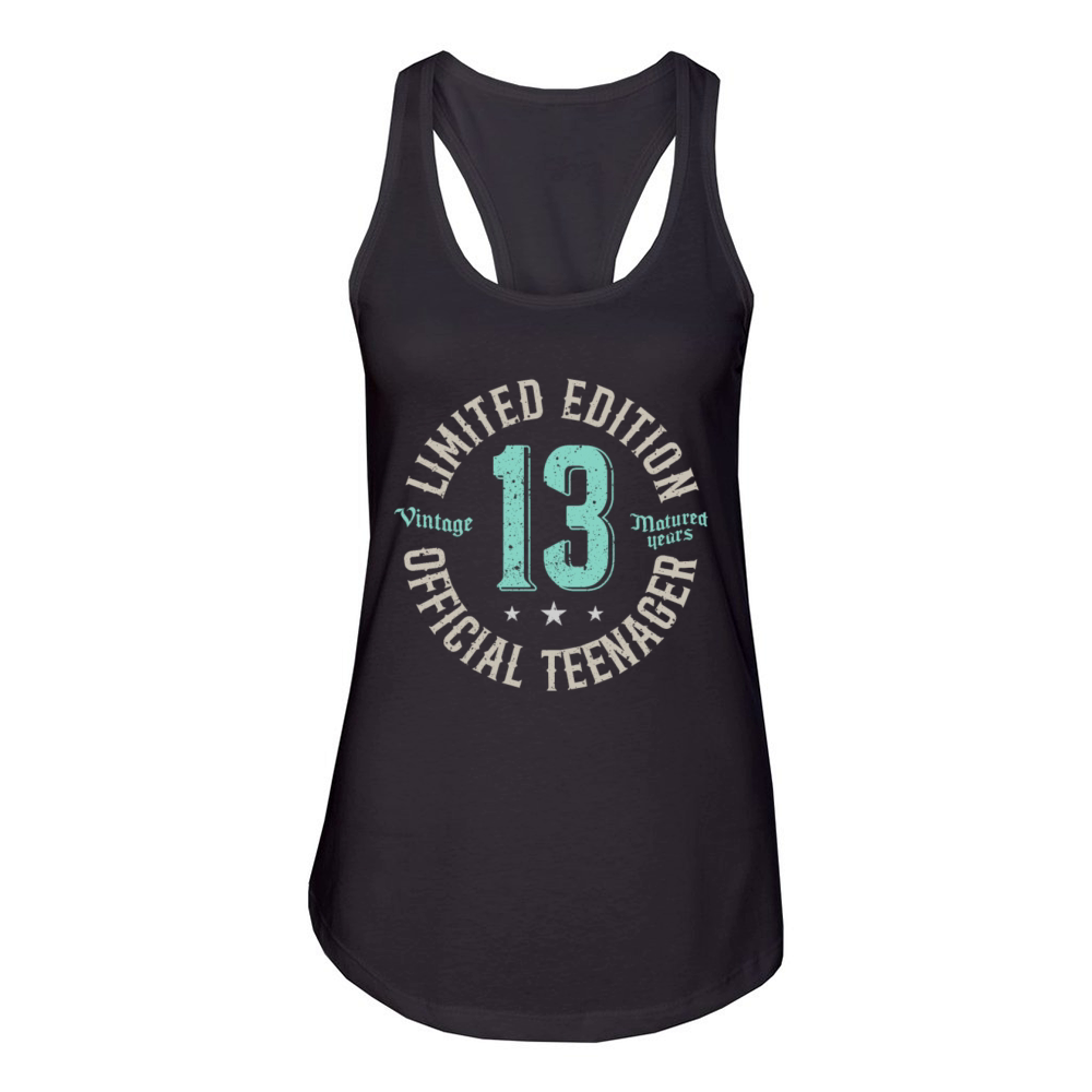 Vintage Official Teenager 13th Birthday Gifts 13 Women's Racerback Tank