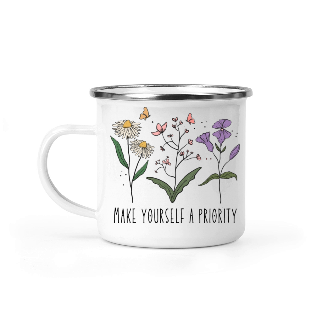Vintage Wildflower Self love Camping Mug