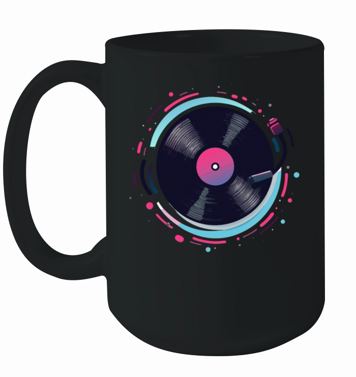 Retro Vinyl Record Design for Music Lovers Ceramic Mug