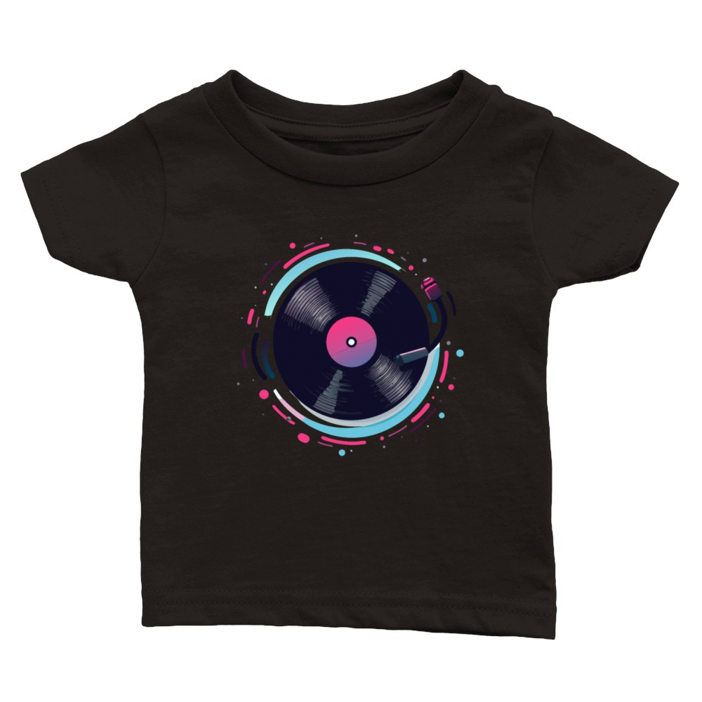 Retro Vinyl Record Design for Music Lovers Classic Baby Crewneck T-shirt