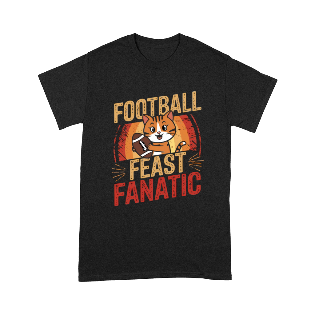 Football Feast Fun with Cat Sports Lover Comfort T-shirt