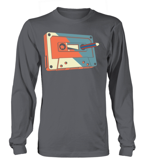 Funny Vintage Tape With Pencil Long sleeved Unisex