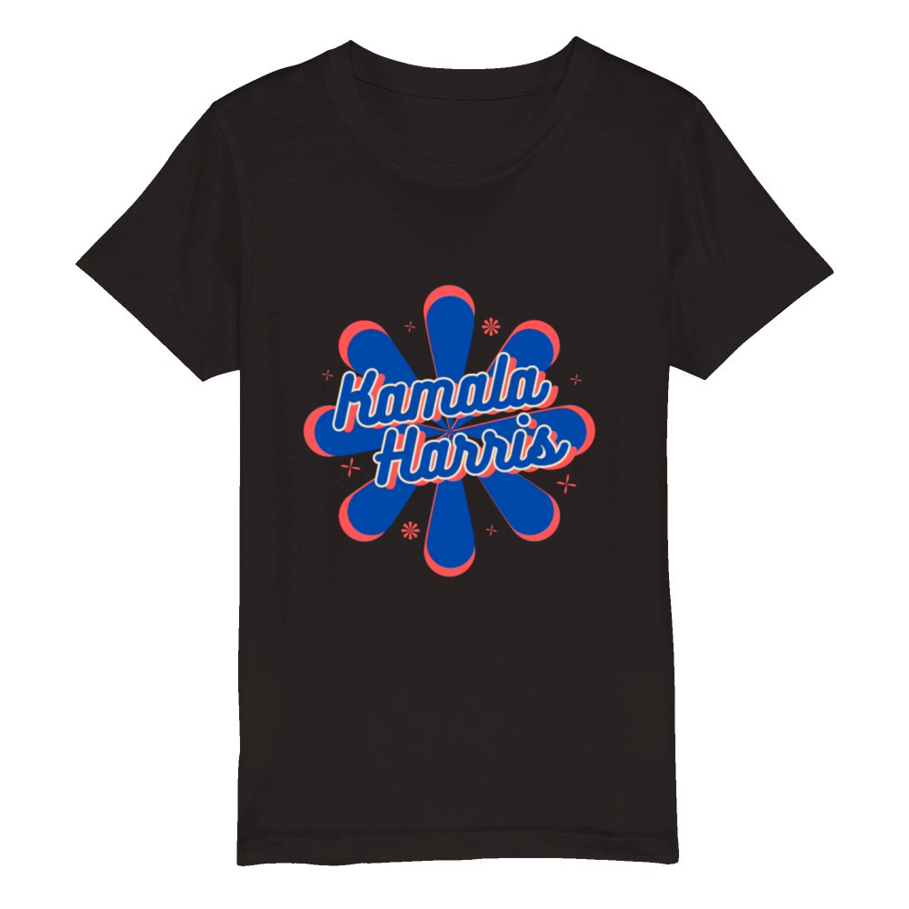 Vintage flowers Kamala Harris for president 2024 Organic Kids Crewneck T-shirt