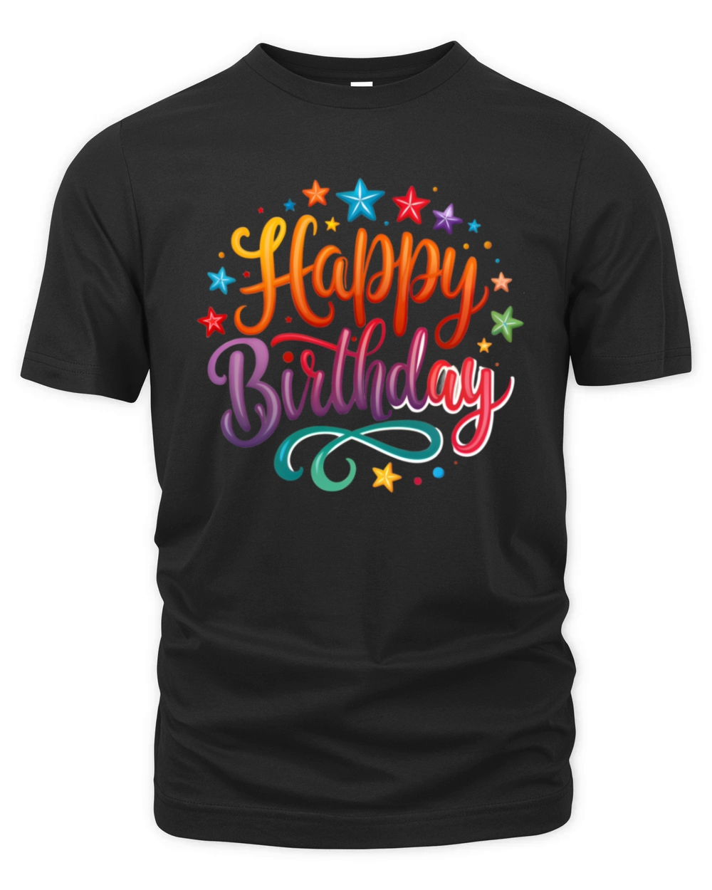 Bright inscription happy birthday Organic Unisex T-shirt