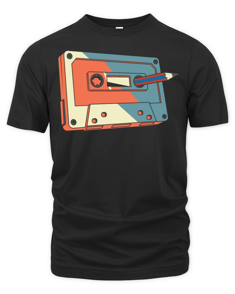 Funny Vintage Tape With Pencil Organic Unisex T-shirt