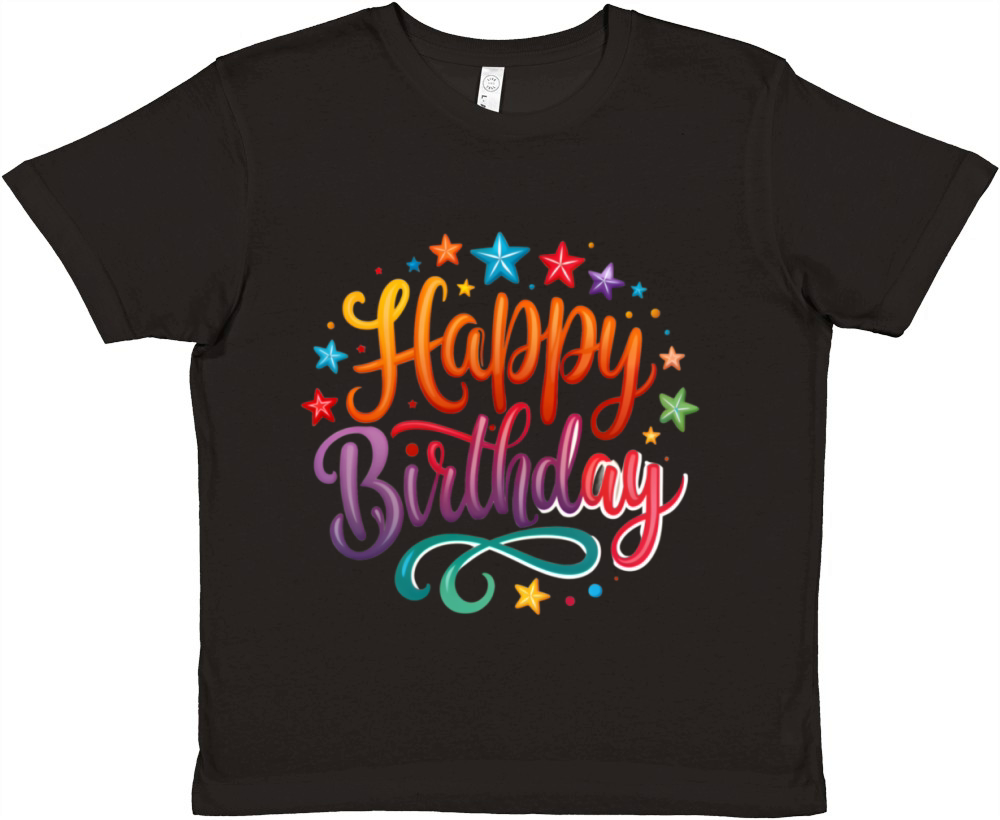 Bright inscription happy birthday Premium Kids Crewneck T-shirt