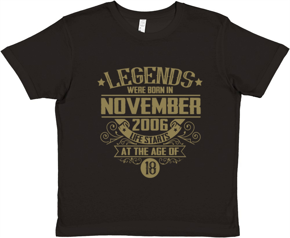 Legends Born November 2006 18 Birthday Vintage Premium Kids Crewneck T-shirt