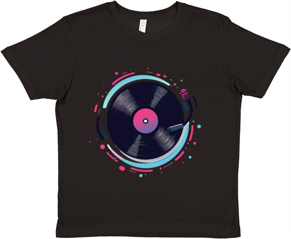 Retro Vinyl Record Design for Music Lovers Premium Kids Crewneck T-shirt