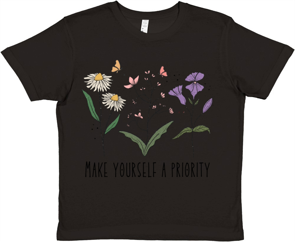 Vintage Wildflower Self love Premium Kids Crewneck T-shirt