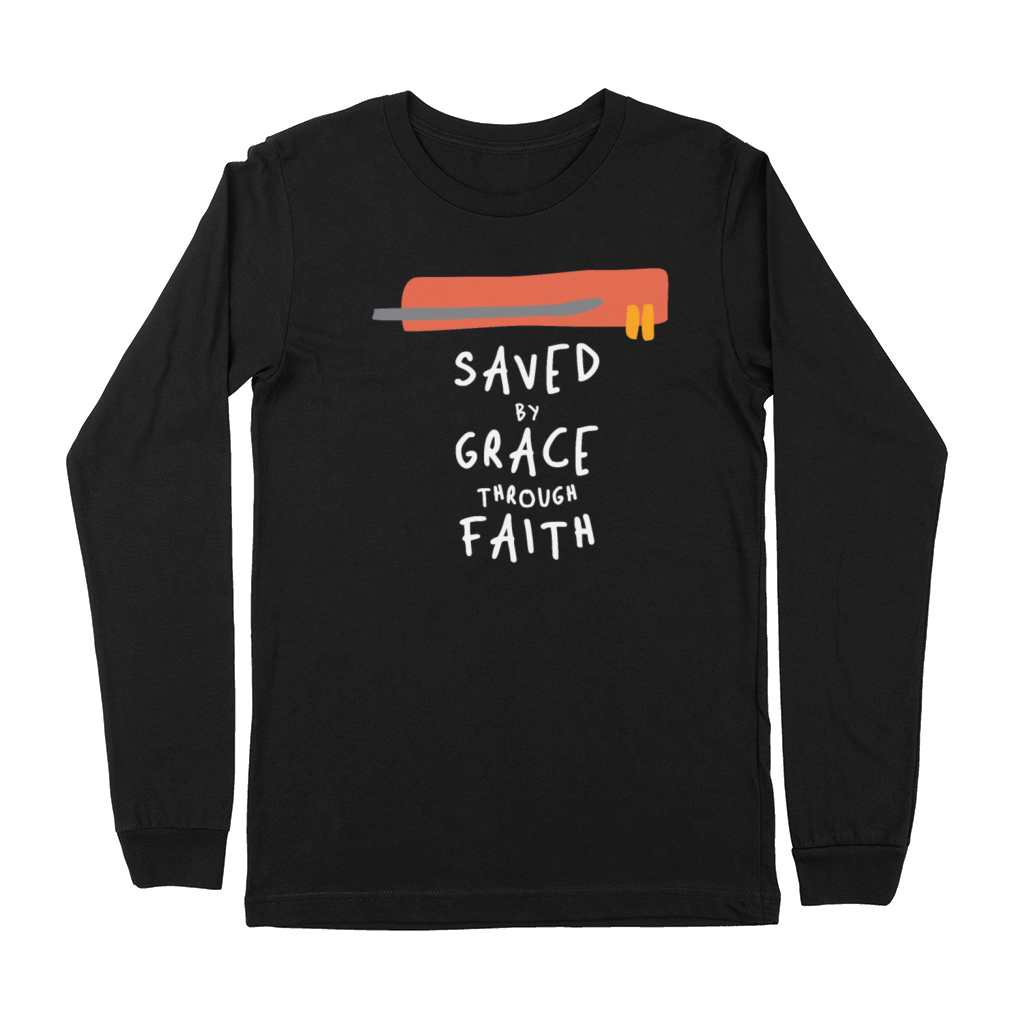 Saved By Grace Through Faith - Christian Quote Premium Long Sleeve