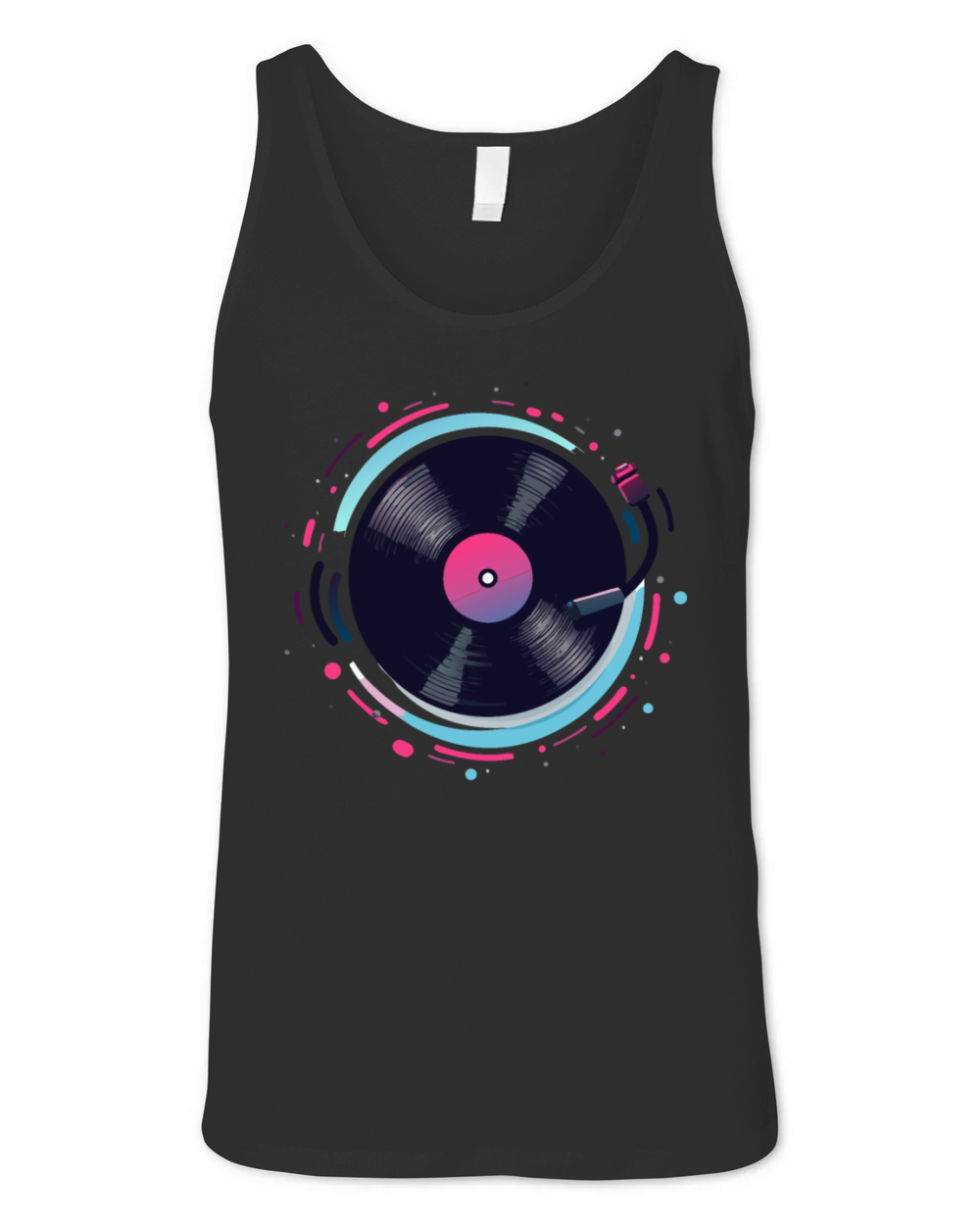Retro Vinyl Record Design for Music Lovers Unisex Jersey Tank