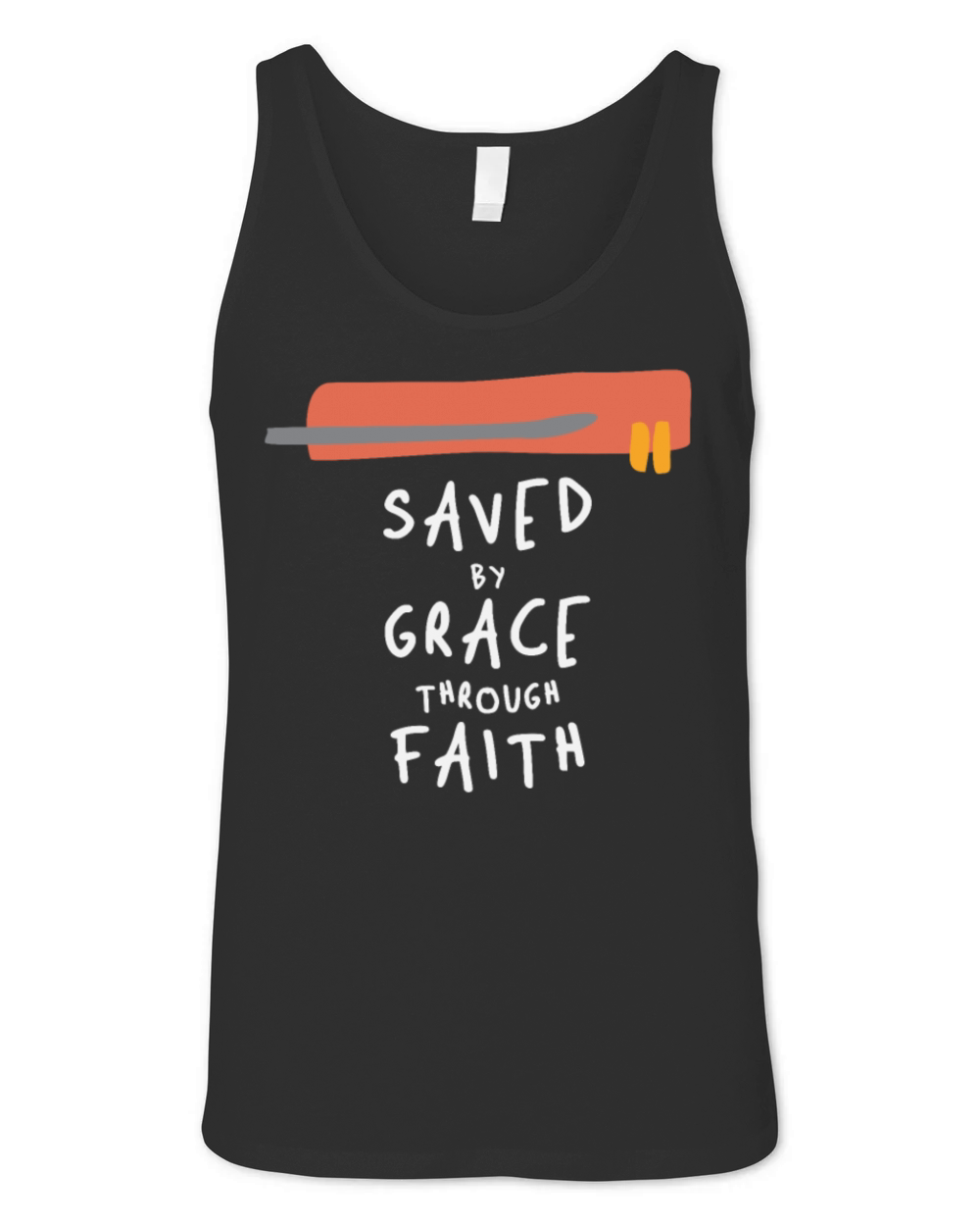 Saved By Grace Through Faith - Christian Quote Unisex Jersey Tank