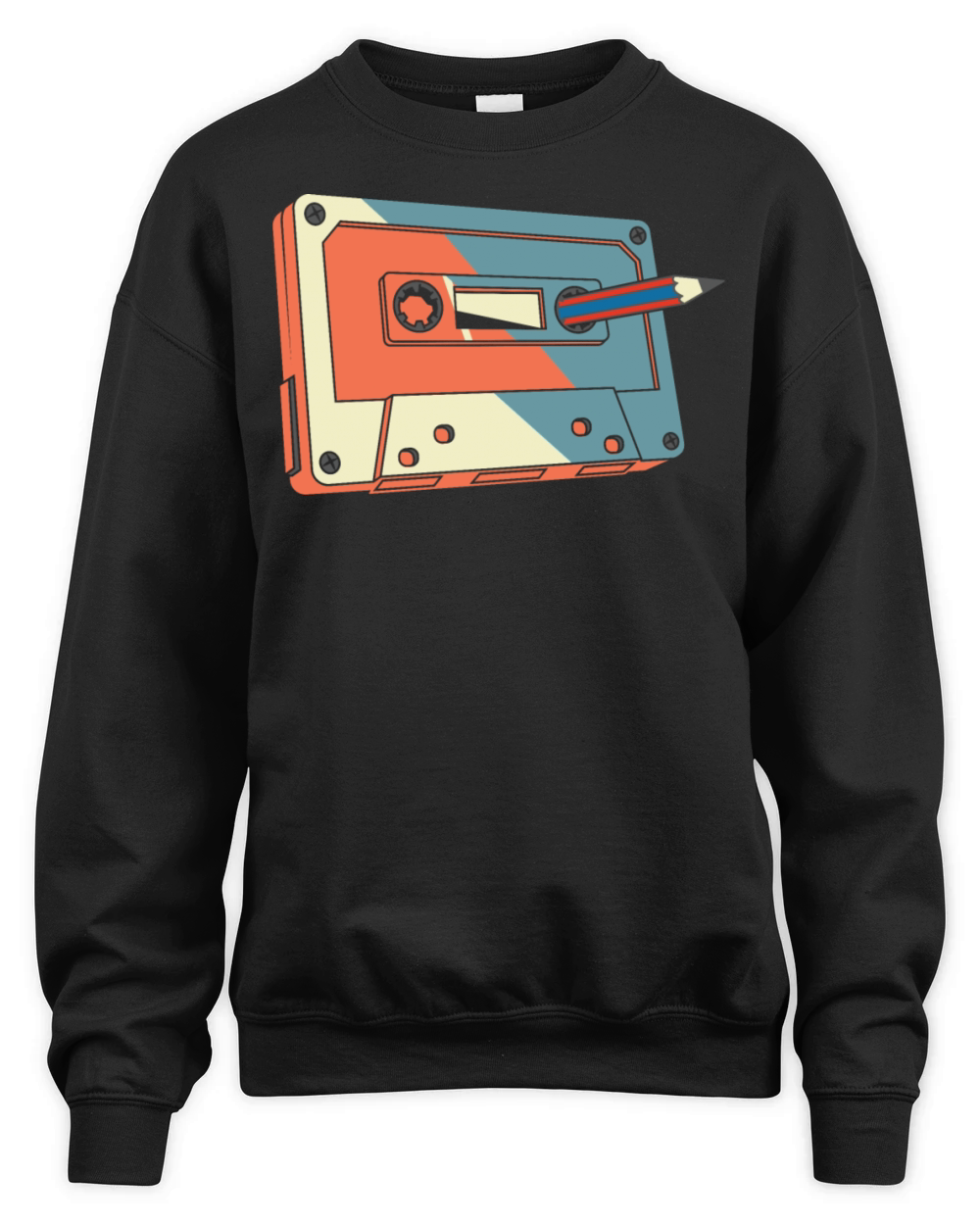 Funny Vintage Tape With Pencil Unisex Premium Crewneck Sweatshirt