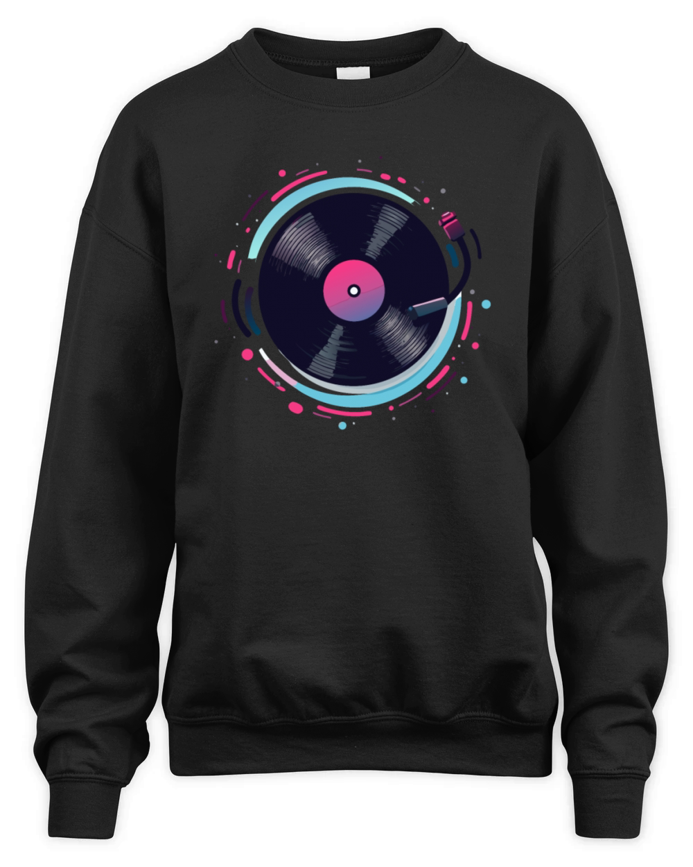 Retro Vinyl Record Design for Music Lovers Unisex Premium Crewneck Sweatshirt