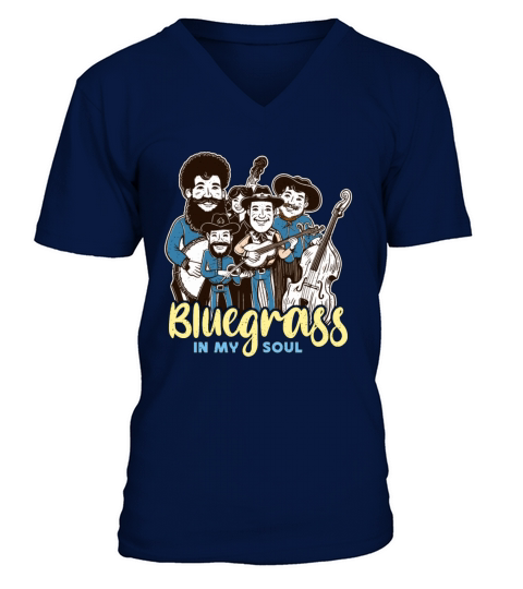 Bluegrass In My Soul String Instrument Musician V-Neck T-shirt