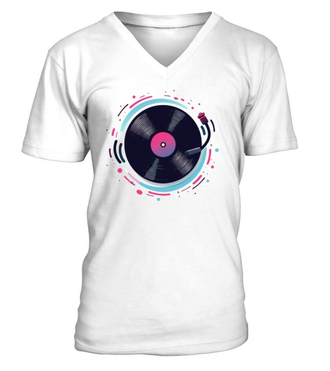 Retro Vinyl Record Design for Music Lovers V-Neck T-shirt