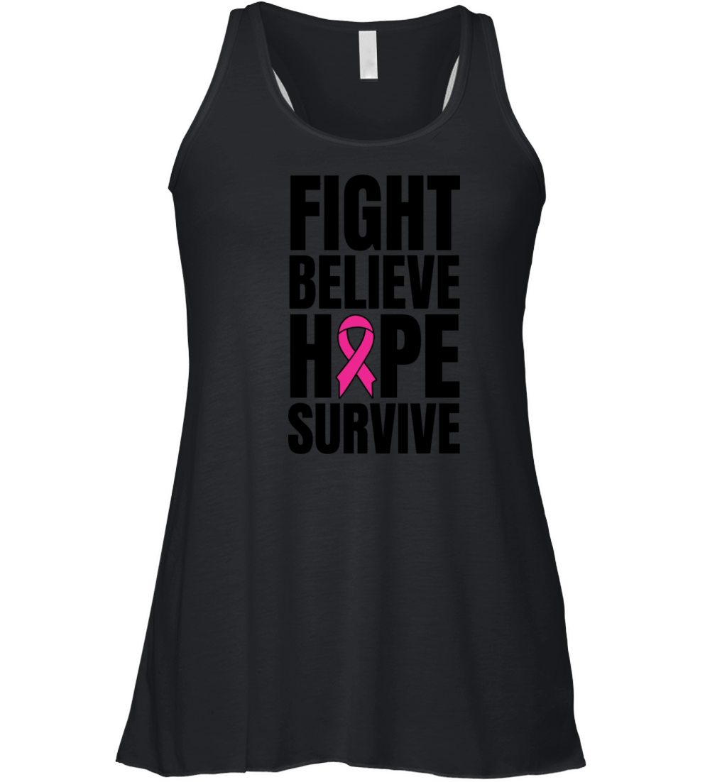Fight Believe Hope Survive Breast Cancer Women's Flowy Tank Top