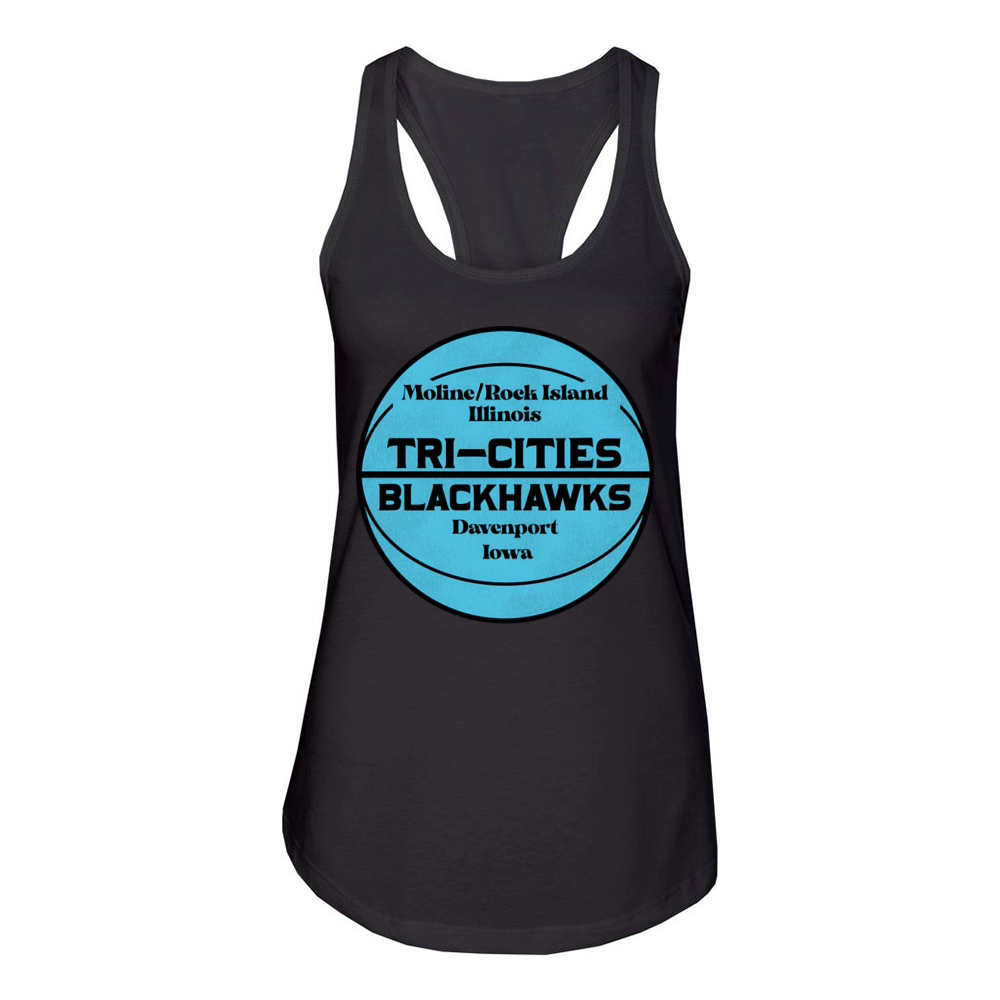 Defunct Tri-Cities Blackhawks Basketball Team Women's Racerback Tank