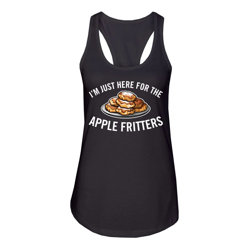 Just Here for the Apple Fritters Funny Dessert Women's Racerback Tank