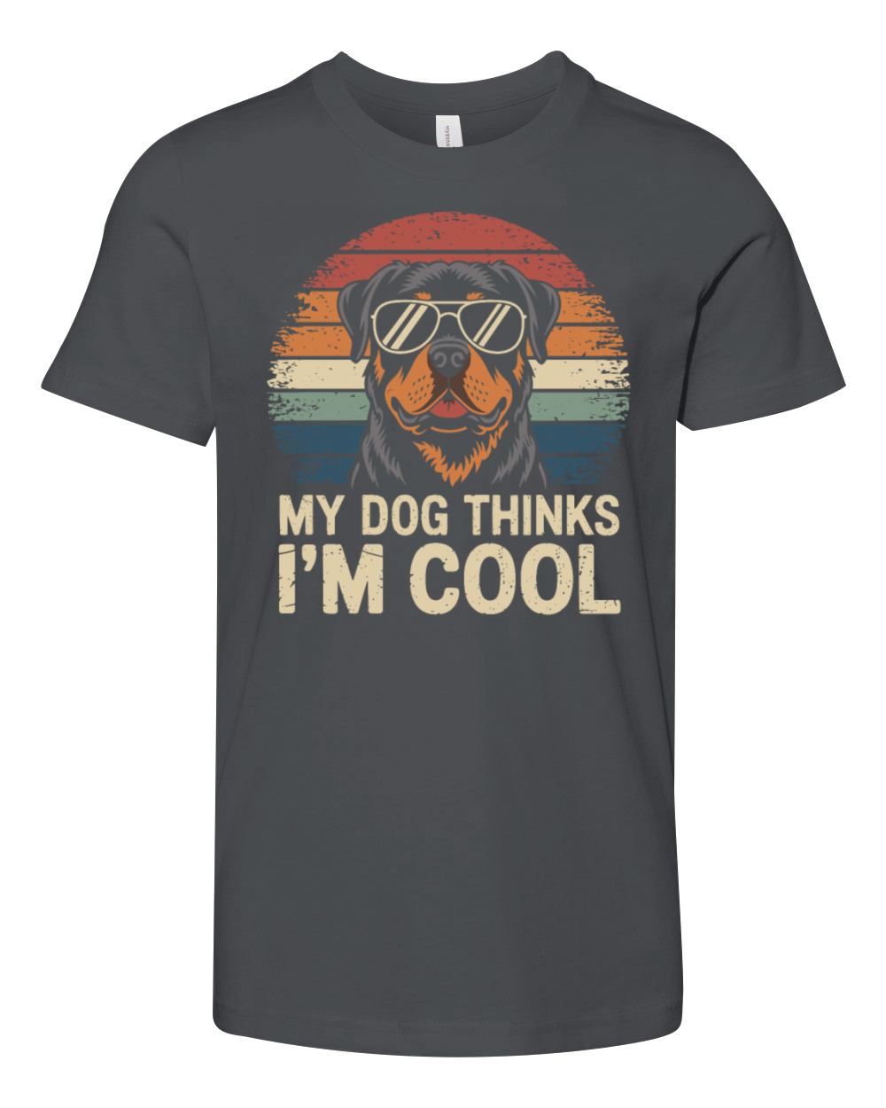 Rottweiler My Dog Thinks Im Cool Youth Unisex Jersey Tee