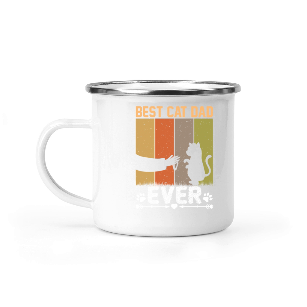 Best Cat Dad Ever Funny Vintage Cats Lover Camping Mug