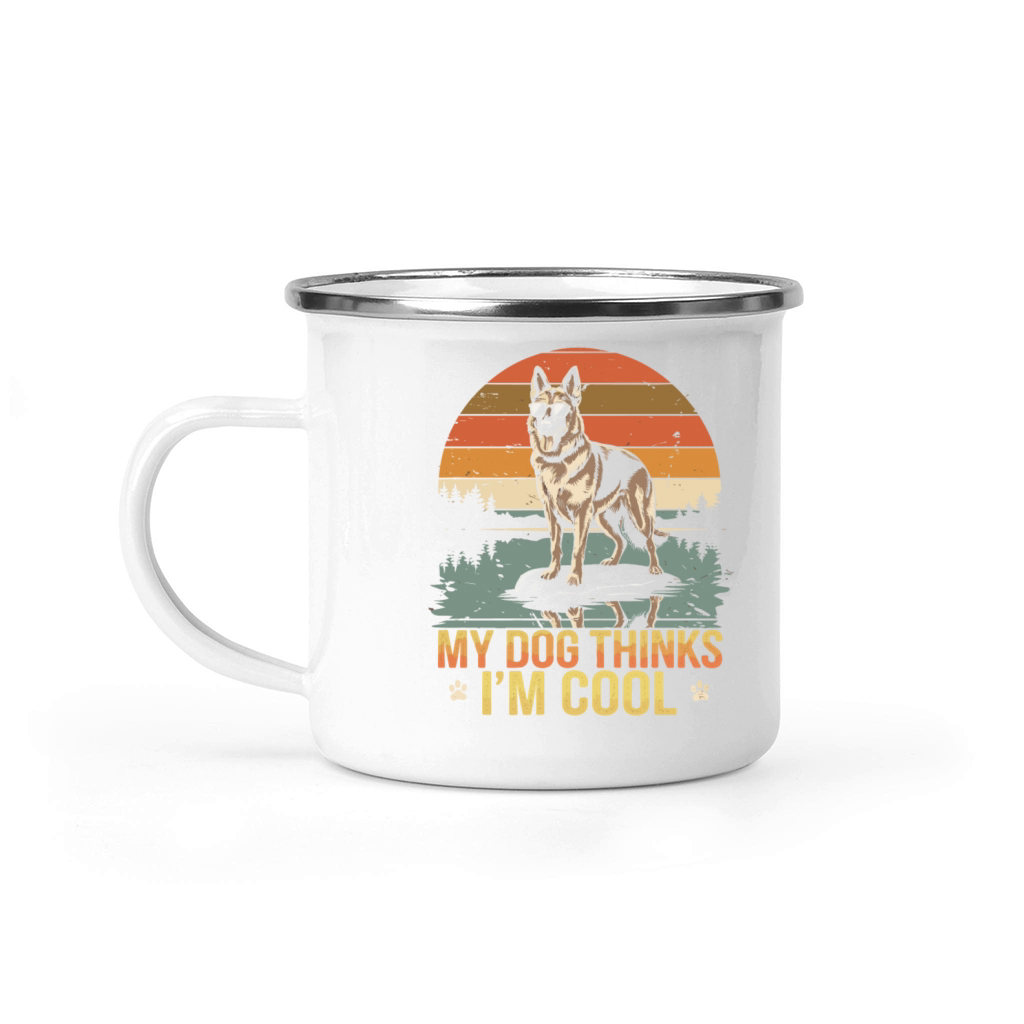 German Shepherd My Dog Thinks Im Cool Camping Mug