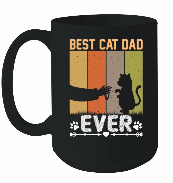 Best Cat Dad Ever Funny Vintage Cats Lover Ceramic Mug