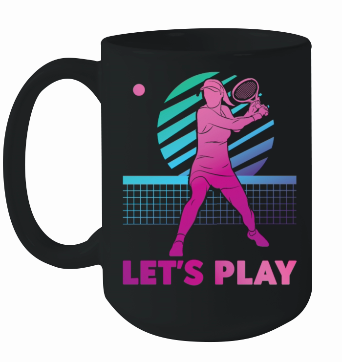 Funny Tennis Player Racket 80s 90s Ceramic Mug