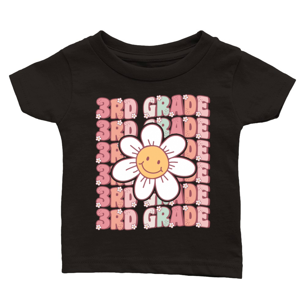 Groovy 3rd Grade Cute Back To School Classic Baby Crewneck T-shirt
