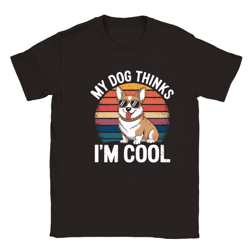 Corgi My Dog Thinks Im Cool Classic Kids Crewneck T-shirt