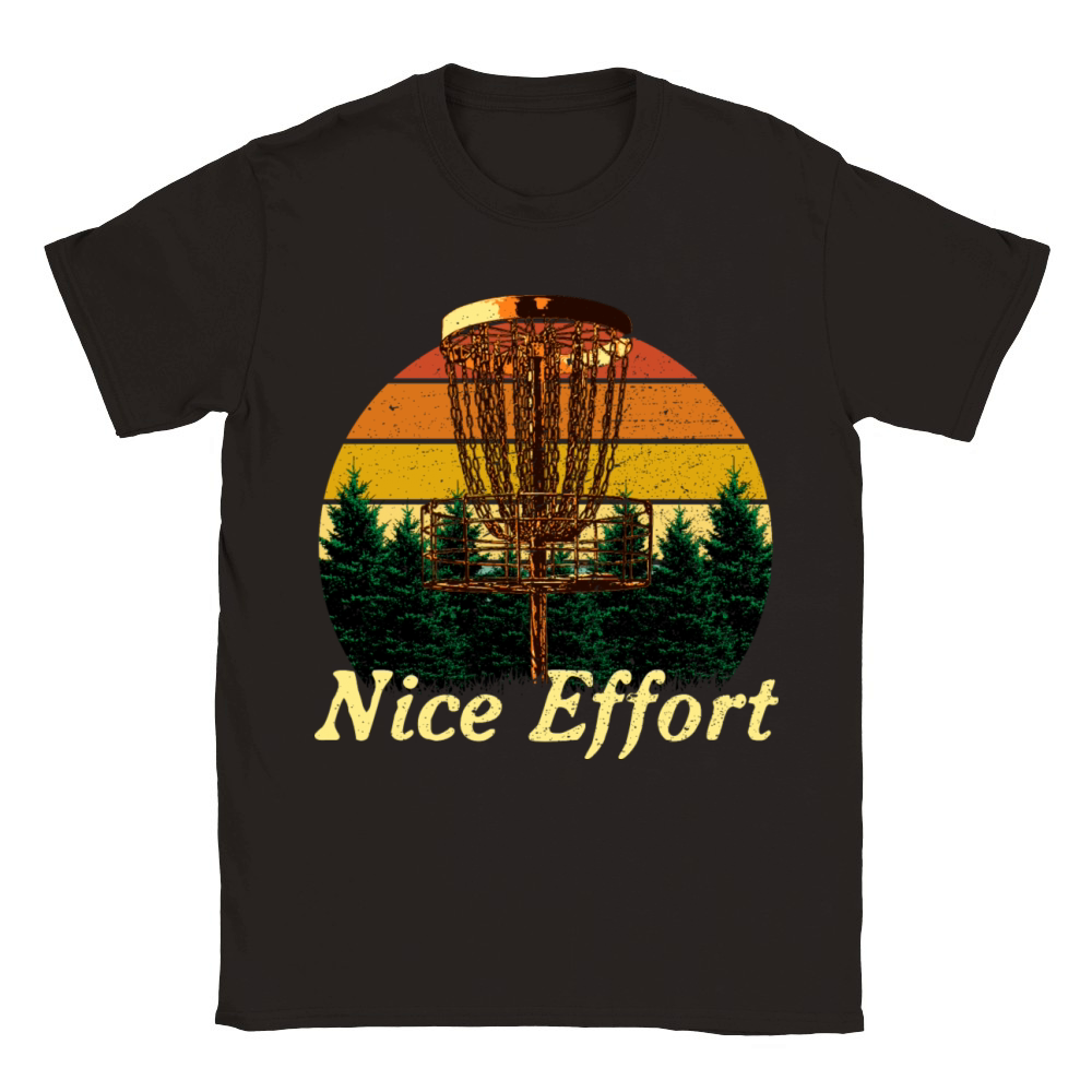 Nice Effort Funny Disc Golf Humor Golfer Sarcastic Classic Kids Crewneck T-shirt
