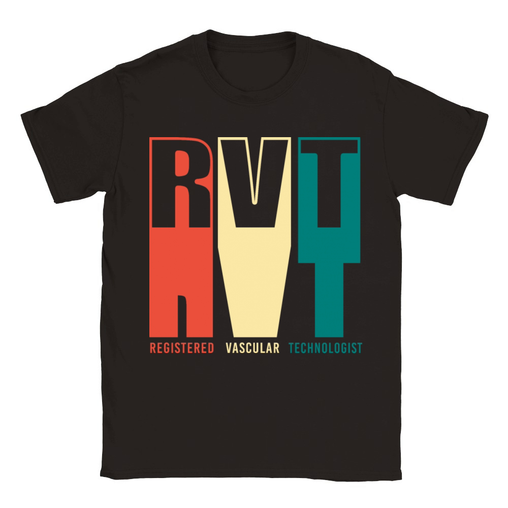 Retro Colorful Registered Vascular Technologist Classic Kids Crewneck T-shirt
