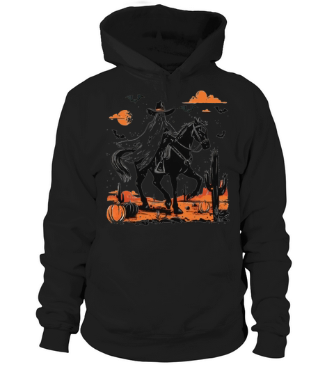 Spooky Ghost Cowboy Rodeo Vintage Halloween Hoodie Unisex