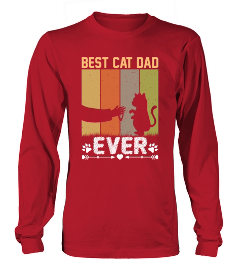 Best Cat Dad Ever Funny Vintage Cats Lover Long sleeved Unisex